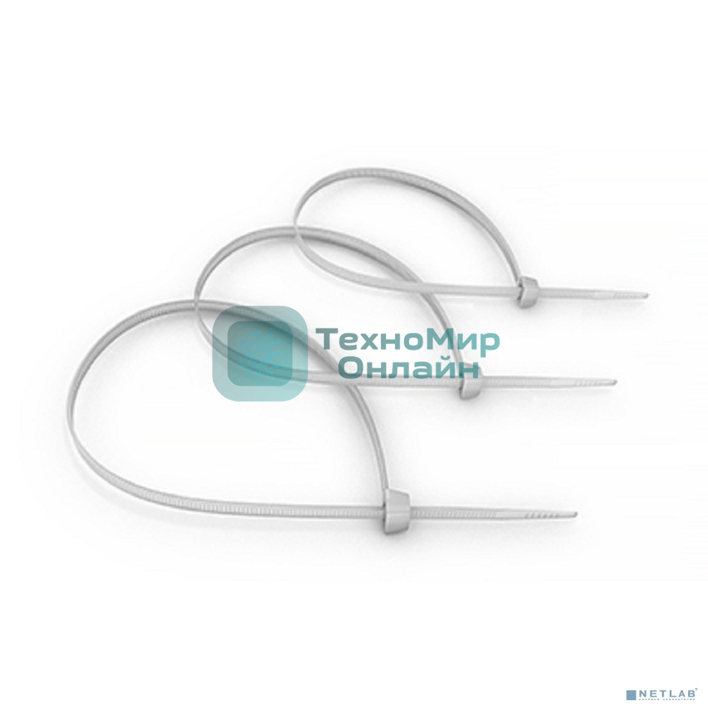 Стяжка кабельная Cabeus, неоткрывающаяся, 3,6 мм Ш, 200 мм Д, 100 шт, нейлон, белый