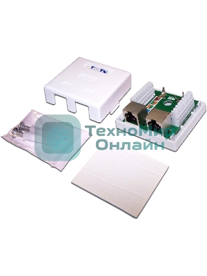 Настенная розетка, 1 порт RJ-45 категории 5е, STP, белая