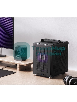 Компьютерный корпус JONSBO Computer Case C6Handle black hang-in version черный, Mini-Tower, материнская плата mATX, без БП, прозрачная боковая панель