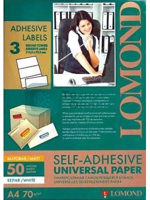 Самоклеящаяся бумага Lomond универсальная для этикеток, A4, 3 делен. (210 x 99 мм), 70 г/м2, 50 листов