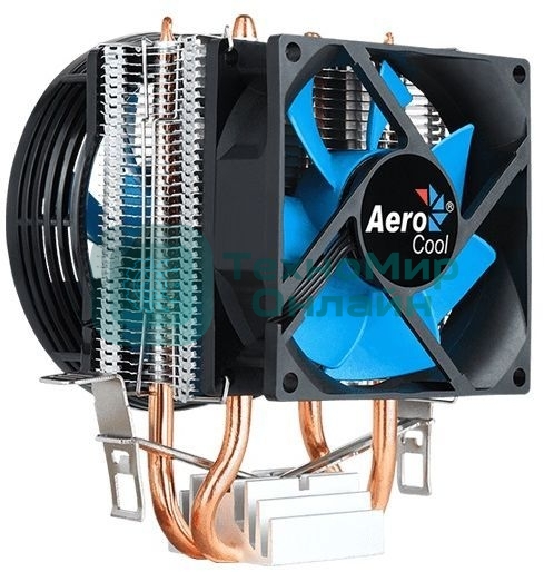 Кулер для процессора AeroCool/Formula Verkho 2 Dual серебристый, 90 мм, алюминий/медь, 2000 об/мин, 25 дБ, 4 pin, 120 Вт, 135 мм
