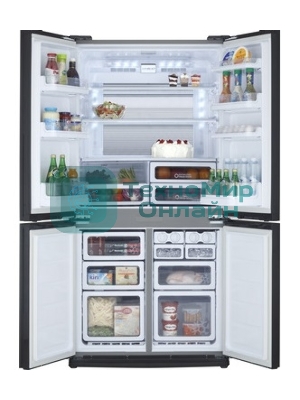 Холодильник Sharp SJ-EX98FBE бежевый трехкамерный 394/211 л морозилка снизу, No Frost, Side by Side