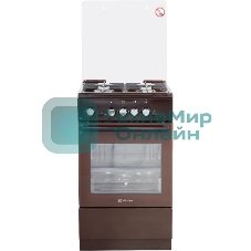 Плита газовая De Luxe 5040.32Г (КР) ЧР 014 коричневый, конфорок 4 шт, духовка 46 л, 50 см x 85 см x 50 см