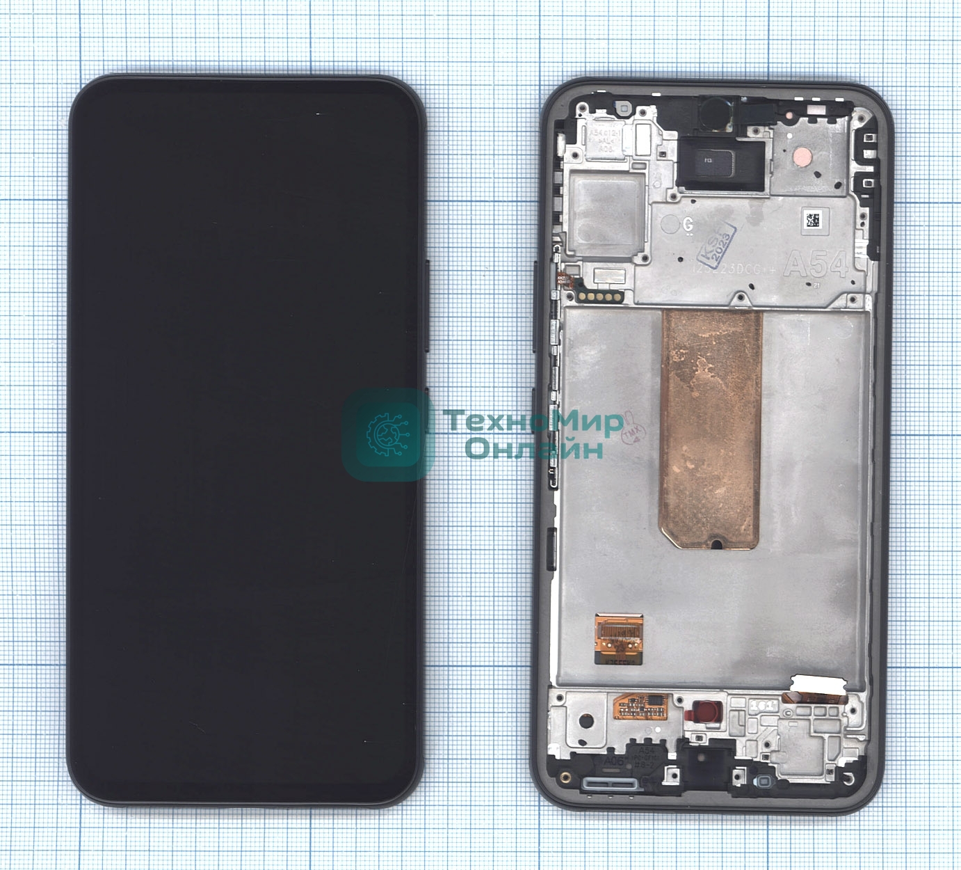 Дисплей (модуль) для Samsung Galaxy A54 5G SM-A546E в сборе с тачскрином и рамкой (Amoled) черный
