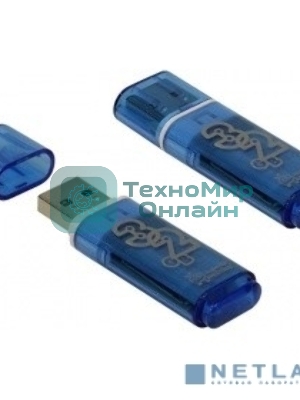Флешка USB Smartbuy Glossy series Blue (SB32GbGS-B), 32Gb, USB 2.0, R/W 25/15, синий