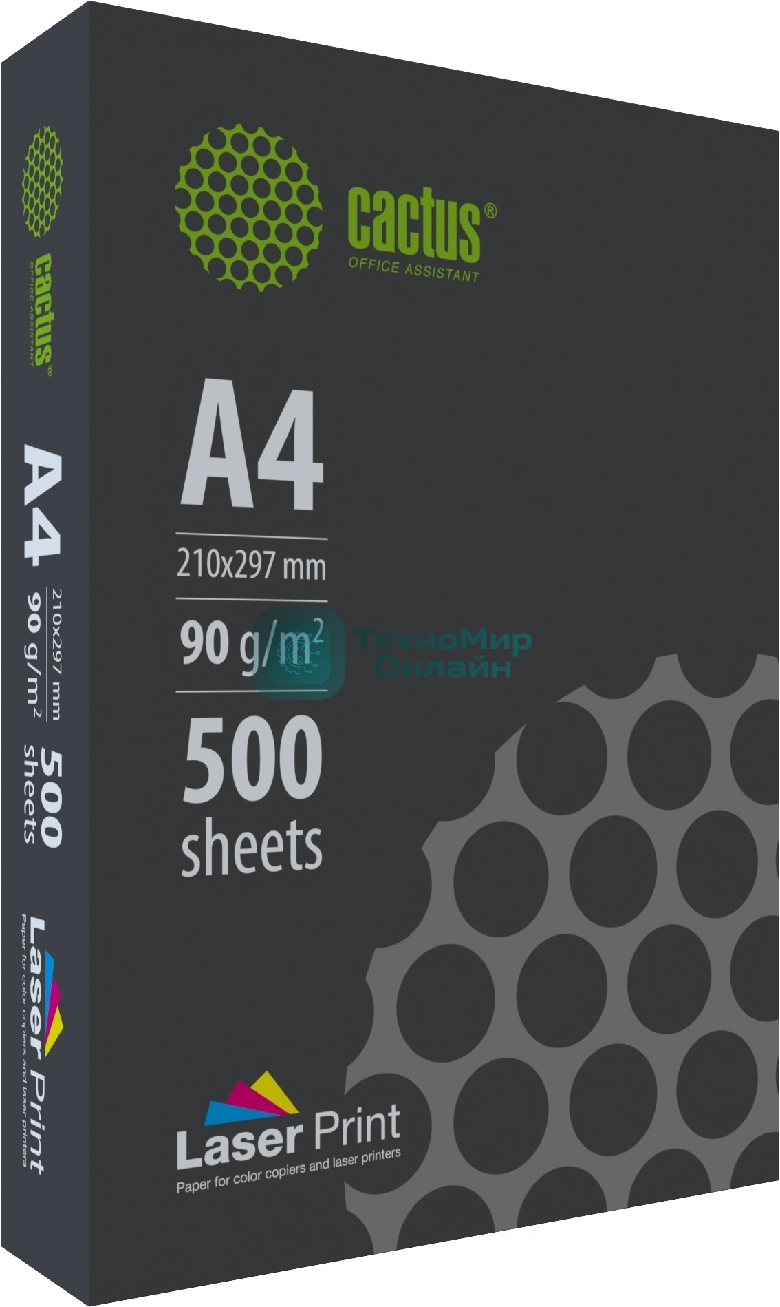 Бумага Cactus CS-LPA490500 A4/90г/м2/500л./белый для лазерной печати