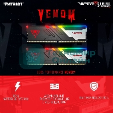 Оперативная память Patriot Viper Venom, DDR5, 32GB (2x16GB), 6800MHz, CL34, DIMM, с радиаторами, RGB, черный