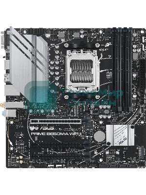 Материнская плата ASUS PRIME B650M-A WIFI II, AM5, AMD B650, 4xDDR5, 4xSATA, 2xM.2, 1xPCI-E 4.0 x16, 2xPCI-E 4.0 x1, 1xHDMI, 1xDP, 1xVGA, 1x 2.5Gb LAN, 2xUSB-A 3.2 Gen 2, 2xUSB-A 3.2 Gen 1, 4xUSB-A 2.0, 3x3.5 мм, 7.1, Micro-ATX