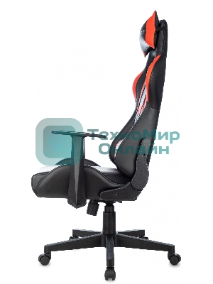 Кресло Zombie Game Penta черный/красный, экокожа, 120 кг, механизм качания