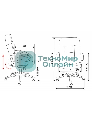 Кресло руководителя Бюрократ T-9908AXSN-Black черный 80-11, ткань, крестовина пластиковая
