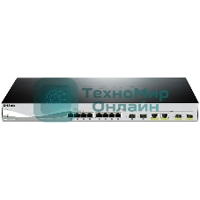 Коммутатор D-Link DXS-1210-12TC, 10 Gigabit Ethernet Smart Switch with 8-port 10GBASE-T + 2-port SFP + 2-port 10GBASE-T/SFP