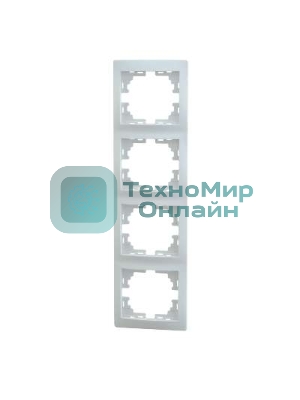 Рамка 4-м Мира верт. белый Lezard 701-0200-154
