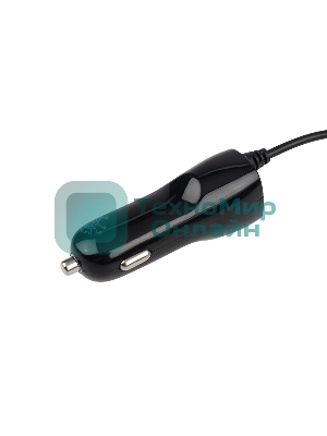 Автозарядка в прикуриватель Rexant microUSB (АЗУ) (5 V, 1000 mA) шнур спираль 1.2 м черный