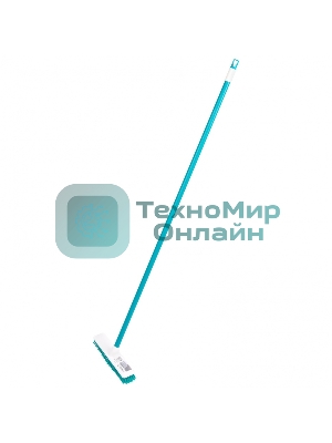 Щетка HomePalisad пластмассовая для чистки ковров, 27 cм, c черенком, 120 см, бирюз. щетина
