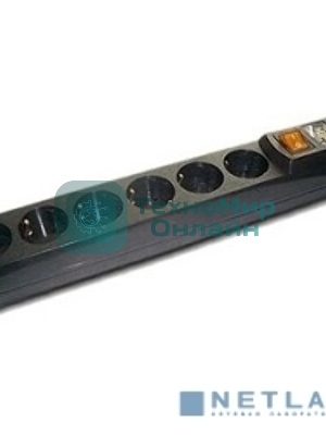 Сетевой фильтр Most H6 5м, 6 розеток, черный, коробка