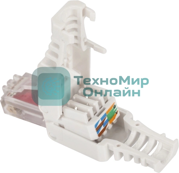 Коннектор LANMASTER LAN-TMP-U6-WH полев.RJ45 Cat.6 UTP бел.