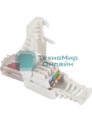 Коннектор LANMASTER LAN-TMP-U6-WH полев.RJ45 Cat.6 UTP бел.