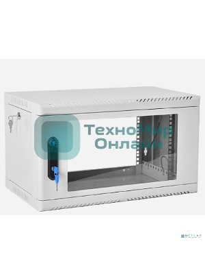Шкаф коммутационный ЦМО (ШРН-6.350) настенный 6U 600x350 мм пер. дв. стекл 200 кг серый 300 мм 180 град.