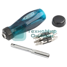 Отвертка реверсивная GROSS 11603с удлинителем трещотка 72 зуба 12шт сталь s2