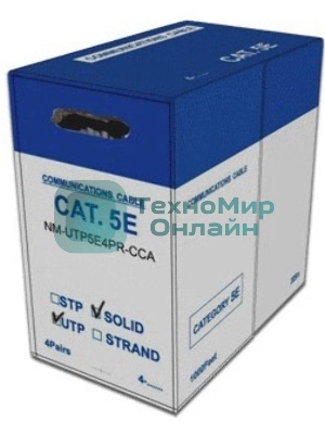 Кабель информационный LANMASTER NM-UTP5E4PR-CCA cat.5е U/UTP не экранированный 4X2 PVC внутренний 305м серый