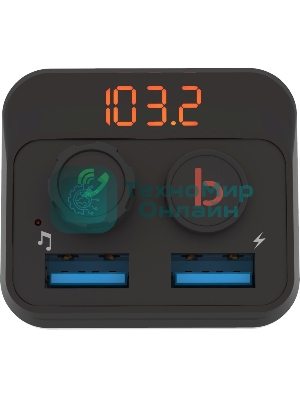 Автомобильный FM-модулятор Ritmix FMT-B100 черный BT USB (80000554)