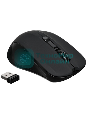 Мышь беспроводная Acer OMR010 черный, 1200 dpi, радиоканал, USB, кнопки - 3