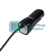 Автозарядка в прикуриватель Rexant microUSB (АЗУ) (5 V, 1000 mA) шнур спираль 1.2 м черный
