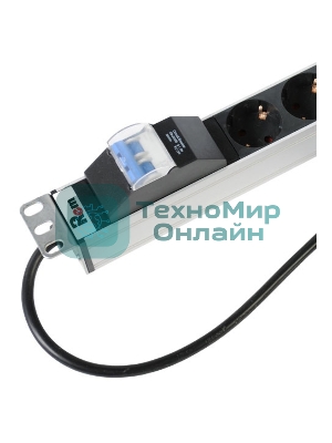 Вертикальный блок розеток ЦМО Rem-16 с авт. 16А, 20 Shuko, 16A, алюм., 33-38U, шнур 3 м. (R-16-20S-A-1420-3)