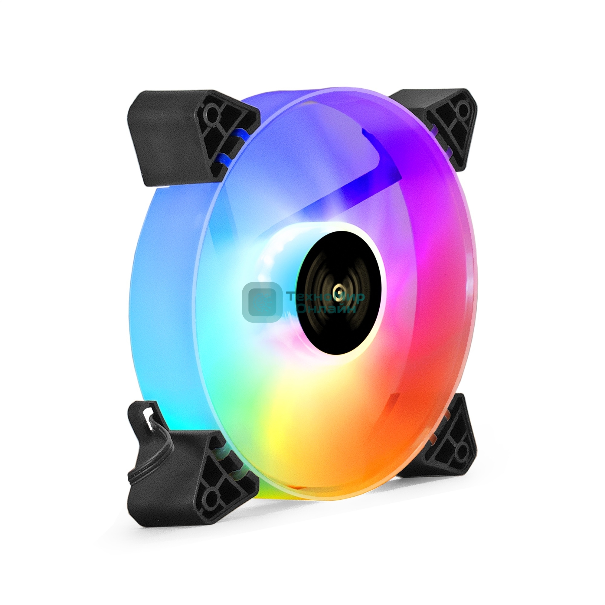 Вентилятор для корпуса ExeGate EX12025H3P4PYH-PWM.ARGb черный/белый, 120 мм, 1800 об/мин, 26 дБ, 4 pin