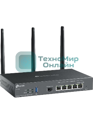 VPN-маршрутизатор TP-Link ER706W Omada с гигабитными портами и поддержкой Wi-Fi AX3000, 1 гиг. SFP WAN/LAN, 1 гиг. RJ45 WAN, 4 гиг. RJ45 WAN/LAN, USB 3.0, до 574 М/с на 2,4 ГГц + до 2402 М/с