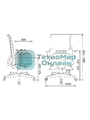 Кресло Бюрократ MC-611N TW-01 38-418 черный, сетка/ткань, 120 кг, механизм качания