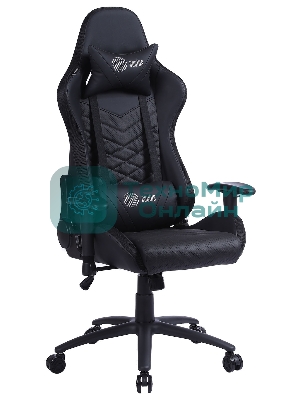 Кресло Cactus CS-CHR-0099BL черный, экокожа, подголовник