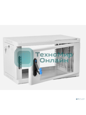 Шкаф коммутационный ЦМО (ШРН-6.350) настенный 6U 600x350 мм пер. дв. стекл 200 кг серый 300 мм 180 град.