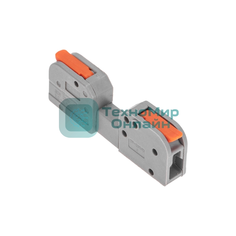 Клемма Rexant СМК 222-421R проходная разъемная 1 полюс серый 0,2-2,5/4 мм² (блистер 5 шт/уп)