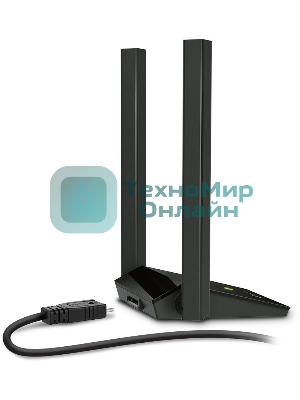 Адаптер TP-Link AC1300Mbps Dual-band High-Gain wireless USB adapter, 867Mbps at 5G and 400Mbps at 2.4G, two high gain antennas, USB 3.0, USB extension cable, support wave 2 MU-MIMO, full compatible with Windows and macOS.