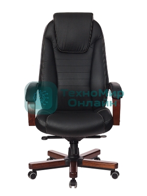 Кресло Бюрократ T-9923WALNUT/BLACK черный, кожа