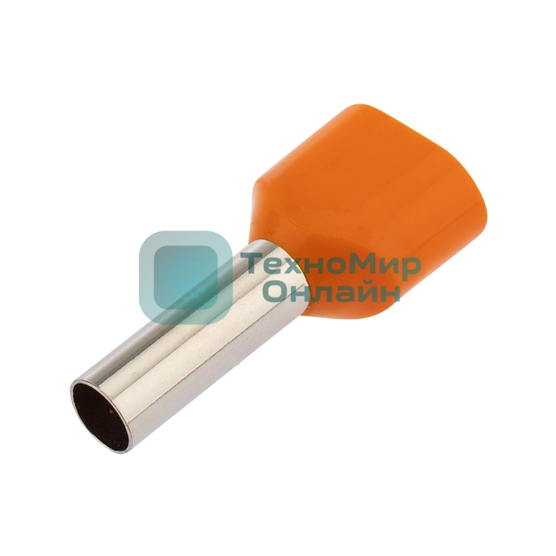 Наконечник штыревой втулочный изолированный Rexant F-12 мм 2х4 мм² (НШВи(2) 4.0-12/НГи2 4,0-12) оранжевый