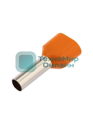 Наконечник штыревой втулочный изолированный Rexant F-12 мм 2х4 мм² (НШВи(2) 4.0-12/НГи2 4,0-12) оранжевый