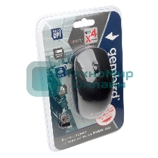 Мышь беспроводная Gembird MUSW-435 черный, 1600 dpi, радиоканал, USB, кнопки - 3