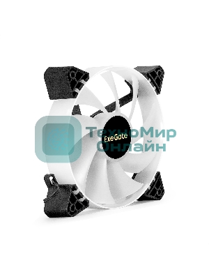 Вентилятор для корпуса ExeGate EX12025H3P4PYH-PWM.ARGb черный/белый, 120 мм, 1800 об/мин, 26 дБ, 4 pin