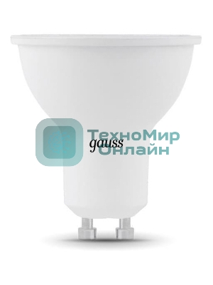 Лампа светодиодная Gauss MR16 7Вт цок.: GU10 спот 220B 4100K св. свеч. белый нейт. MR16 (упак.: 10 шт)