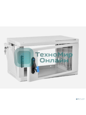 Шкаф коммутационный ЦМО (ШРН-6.350) настенный 6U 600x350 мм пер. дв. стекл 200 кг серый 300 мм 180 град.
