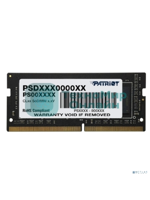 Оперативная память Patriot Signature, DDR4, 8GB (1x8GB), 3200 MHz, CL22, без радиатора, SO-DIMM