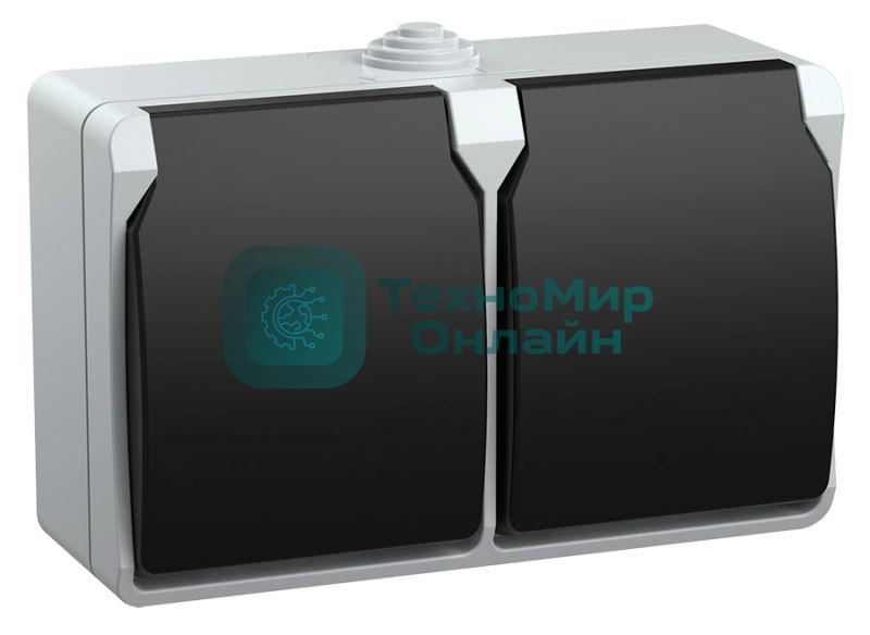 Розетка двухместная РСб22-3-ФСр с з/к для открытой установки IP54 Форс ERS22-K03-16-54-DC IEK