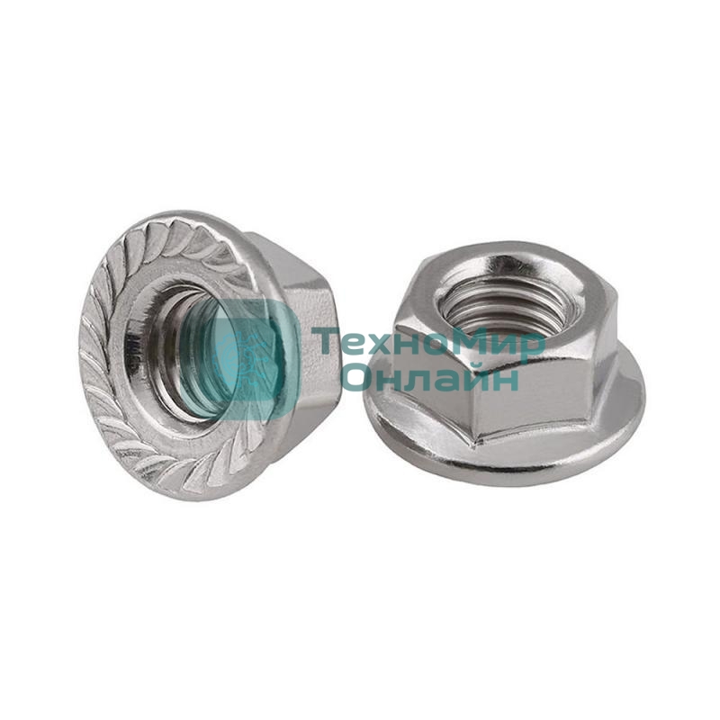 Гайка DIN6923 шестигранная оцинк. С фланцем М8 (уп. 200 шт) Tech-Krep 141612