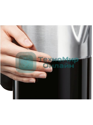 Чайник электрический Bosch TWK8613 1.5 л, 2400 Вт, черный/серебристый (корпус: нержавеющая сталь)