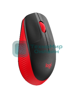 Мышь беспроводная Logitech M190 черный/красный, 1000 dpi, радиоканал, USB, кнопки - 3