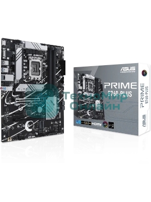 Материнская плата ASUS PRIME B760-PLUS, LGA 1700, Intel B760, 4xDDR5, 4xSATA, 3xM.2, 1xPCIe 4.0 x4, 1xPCIe 5.0 x16, 2xPCIe x1, 1xDP, 1xHDMI, 1xVGA, 2xUSB-A 3.2 Gen 2, 1xUSB-C 3.2 Gen 2x2, 1x 2.5Gb LAN, 3x3.5 мм, 7.1, ATX