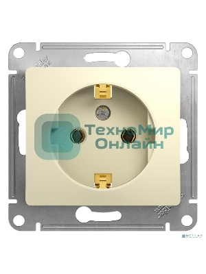Механизм розетки 1-м СП Glossa 16А с заземл. беж. SchE GSL000243