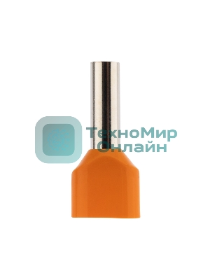 Наконечник штыревой втулочный изолированный Rexant F-12 мм 2х4 мм² (НШВи(2) 4.0-12/НГи2 4,0-12) оранжевый